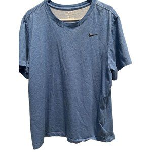 The Nike Tee Dri-Fit XL, Blue with Black Swoosh Cotton Blend Extra Large T-Shirt